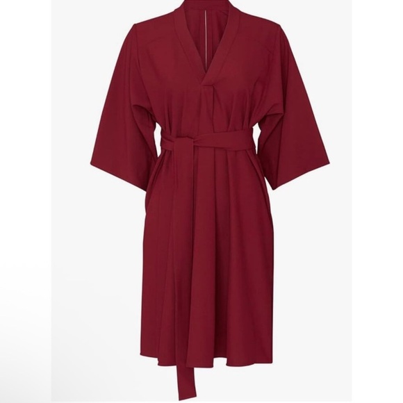 Tome NYC Women's Tie Front V-Neck Dress burgundy Sz 14 - Picture 2 of 4